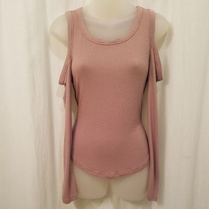 Mauve Cold Shoulder Top